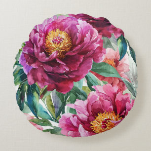 Coussins Ronds beau motif avec fleurs de printemps