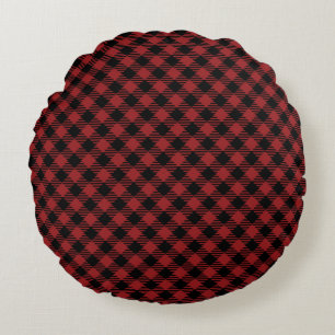 Coussins Ronds Beau Noël Rouge Buffalo Plaid