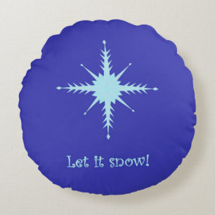Coussins Ronds Beau oreiller rond avec flocons de neige
