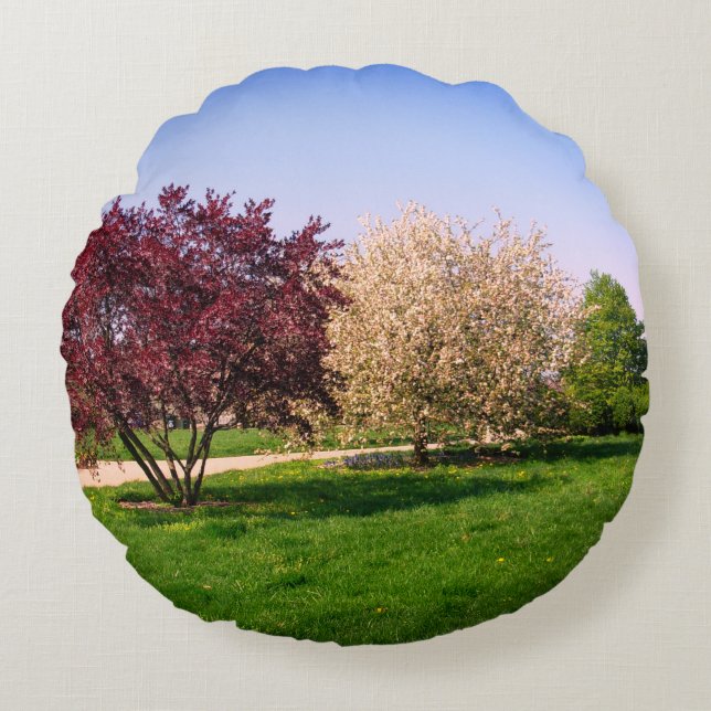 Coussins Ronds Beau paysage et arbres (Devant)