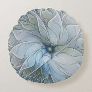 Coussins Ronds Beauté Élégante Art Abstrait Moderne Fleur Fractal
