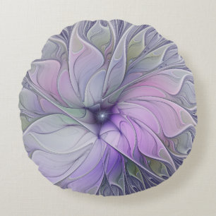 Coussins Ronds Beauté étonnante Fleur d'art Abstrait fractal mode