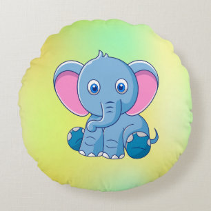 Coussins Ronds Bébé Éléphant Dessin Animé Clipart-64832