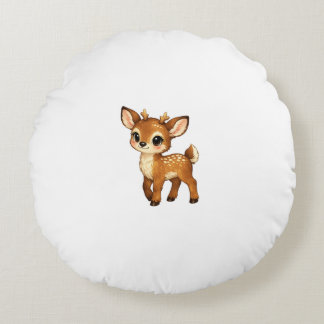 Coussins Ronds Bébé Faon Mignon Dessin Animé Illustration de la N