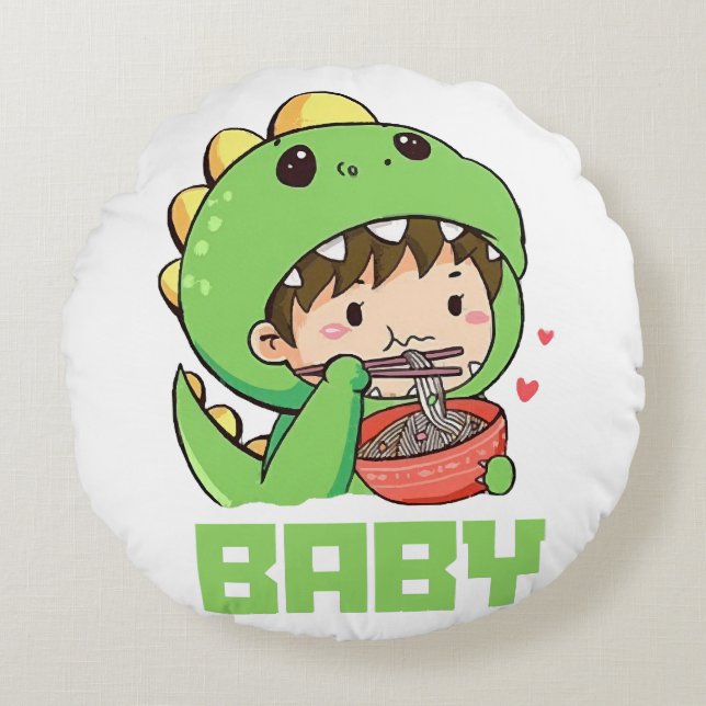 Coussins Ronds bébé godzilla (Devant)