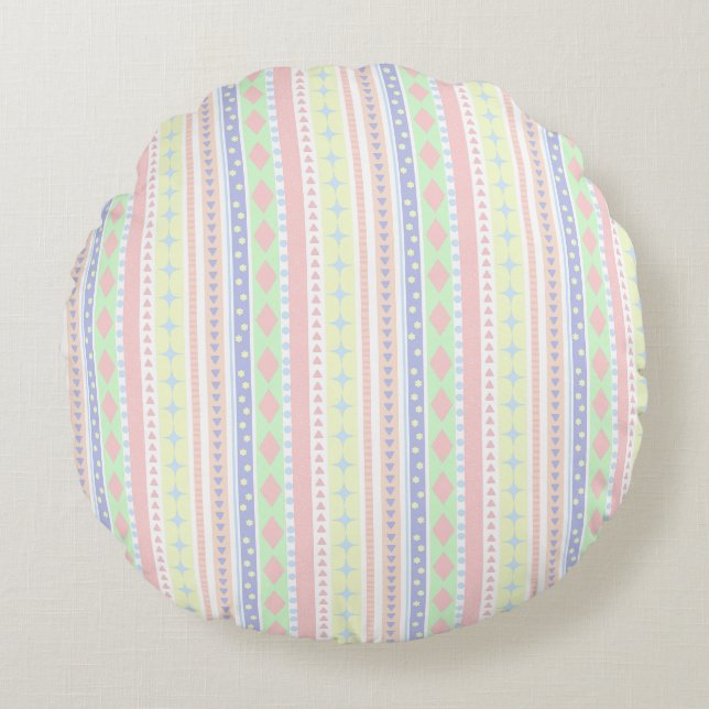 Coussins Ronds Bébé mignon Pastel Imprimer (Devant)