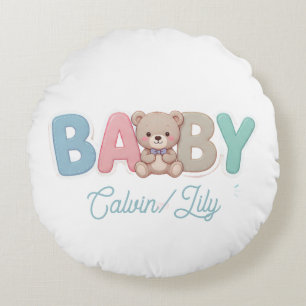 Coussins Ronds Bébé mignon Typographie personnalisée - Petite mai