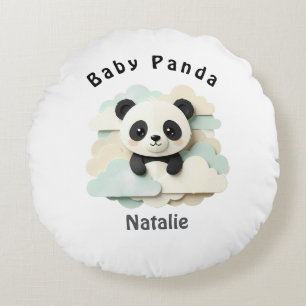 Coussins Ronds Bébé Panda Plié   Origami Mignon 