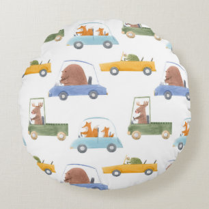 Coussins Ronds Bébés : motif d'aquarelle dessiné à la main.