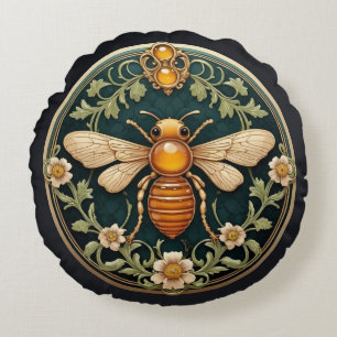 Coussins Ronds Belle abeille Art Nouveau