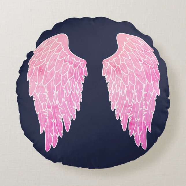 Coussins Ronds Belle ailes Angel Rose (Devant)