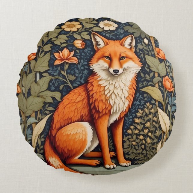 Coussins Ronds Belle assise Red Fox William Morris Inspiré (Devant)