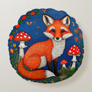 Coussins Ronds Belle caricature fox