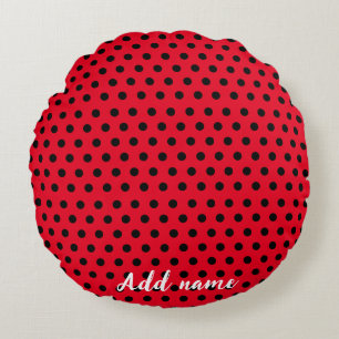 Coussins Ronds Belle coccinelle rouge enfant motif à pois pour fê