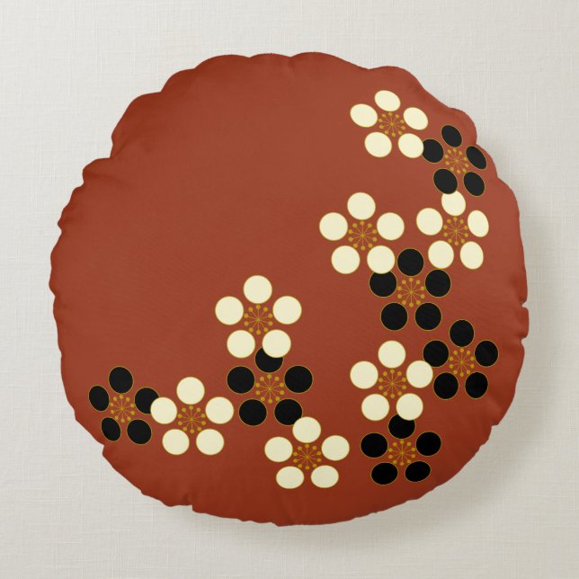 Coussins Ronds Belle floraison de cerises japonaises printemps (Devant)