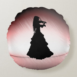 Coussins Ronds Belle Gitane Joue du Violon