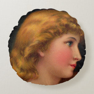 Coussins Ronds belle impression femme du 19ème siècle