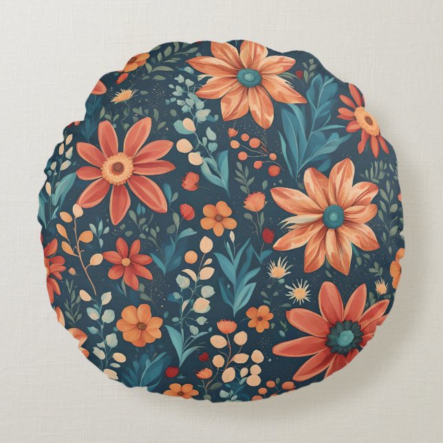 Coussins Ronds Belle inspiration florale  (Devant)