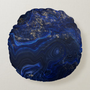 Coussins Ronds Belle lapis bleu lazuli geode inspirée 