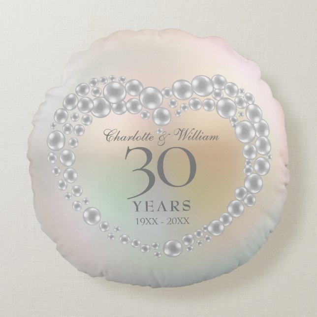 Coussins Ronds Belle Perle 30e Anniversaire (Devant)