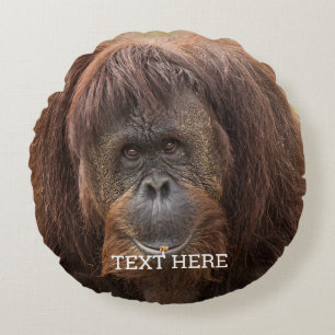 Coussins Ronds Belle photographie de Borneo Orangutan