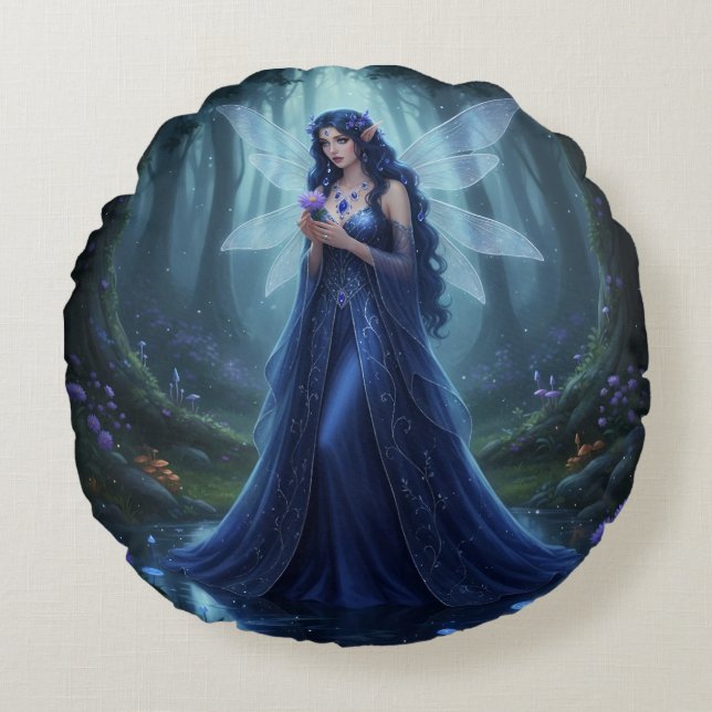 Coussins Ronds Belle Septembre Sapphire Fairy (Devant)