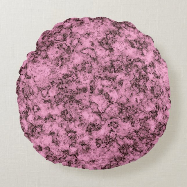Coussins Ronds Belle veine rose marbre clair foncé (Devant)