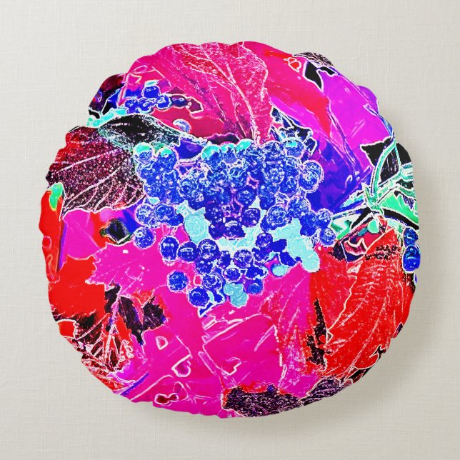 COUSSINS RONDS BERRIES ET FEUILLES (Devant)