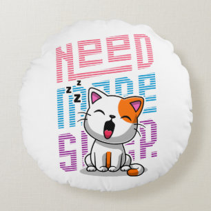 Coussins Ronds Besoin de plus de sommeil Funny Cat expression d