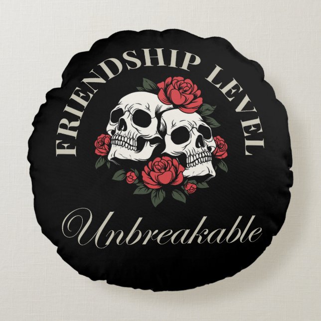Coussins Ronds Best Friend, Friendship Level: Unbreakable, friend (Devant)