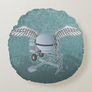 Coussins Ronds Béton bleu-gris