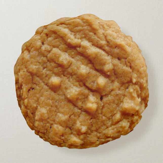 Coussins Ronds Beurre D'Arachide Cookie, Tan (Dos)