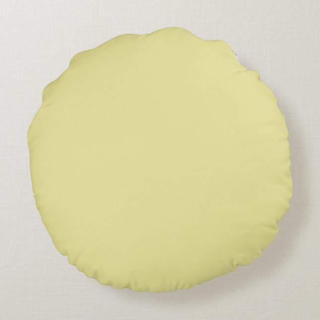 Coussins Ronds Beurre Pastel Jaune Couleur Solide 2022 Trending H (Dos)