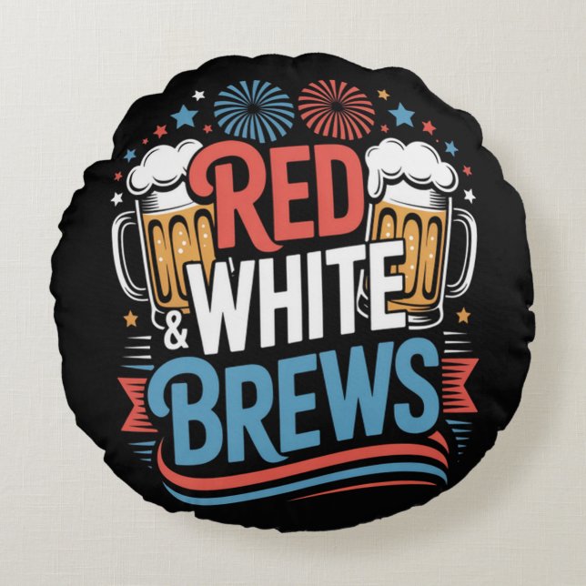 Coussins Ronds Bière 4 juillet (Devant)