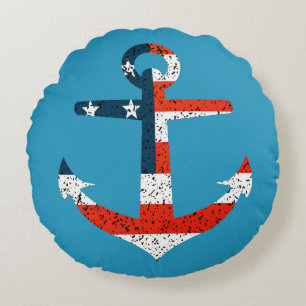 Coussins Ronds Big American Flag Ancre