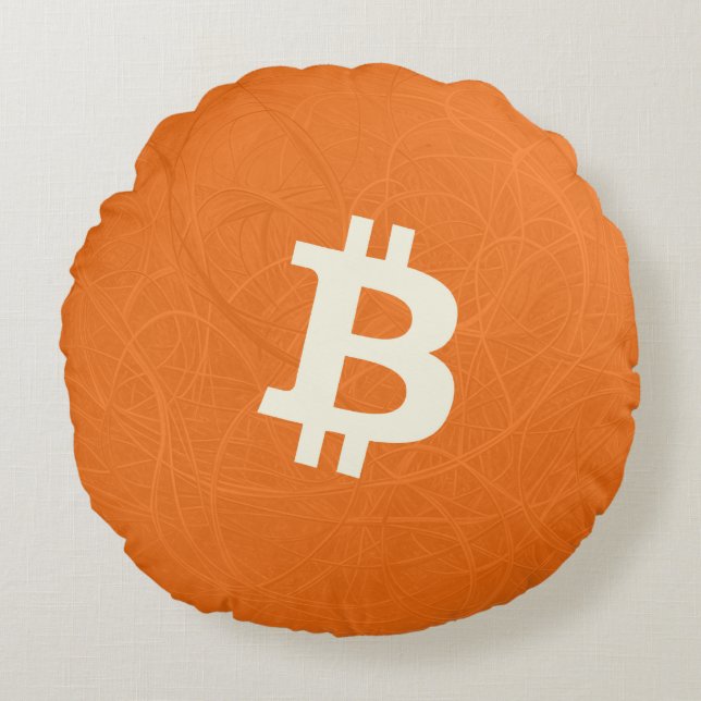 Coussins Ronds Bitcoin Classic Orange (Neurone) (Devant)
