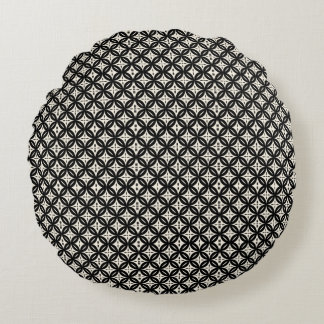 Coussins Ronds Black and Beige Round Pillow