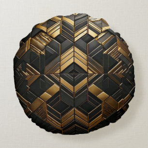Coussins Ronds Black Goud Retro Kussen