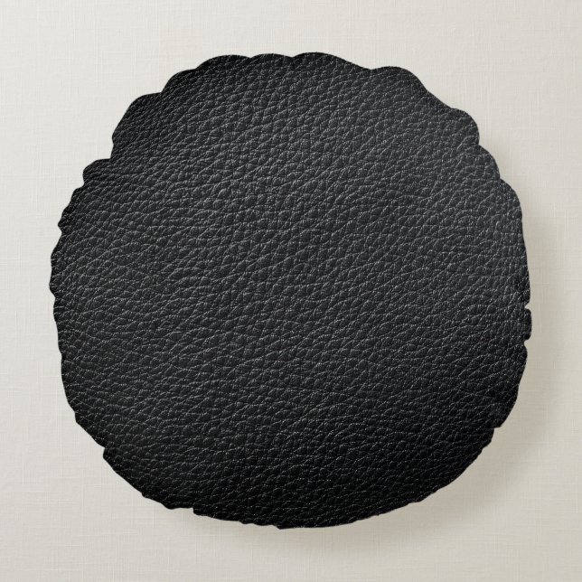 Coussins Ronds Black leather texture and backgroundleather,textur (Devant)