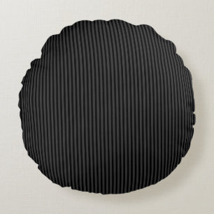 Coussins Ronds Black & Smoky Black Narrow Vertical Stripes