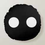 Coussins Ronds Black White Eyes Funny Mignonne Face tendance<br><div class="desc">Conçu avec un design de visage drôle en noir et blanc personnalisé arrière - plan de couleur!</div>