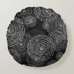 Coussins Ronds Blanc Noir : Formes Rondes Simples.