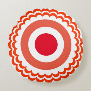 Coussins Ronds Blanc orange