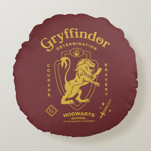 Coussins Ronds Blason de GRYFFINDOR™ Détermination Courage Bravou (Devant)