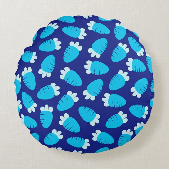 Coussins Ronds Bleu carottes de Chubby (Devant)