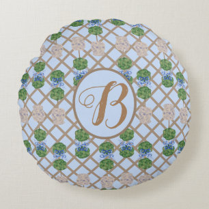 Coussins Ronds Bleu Chinoiserie Ginger Jar Jars Panier opio Ro