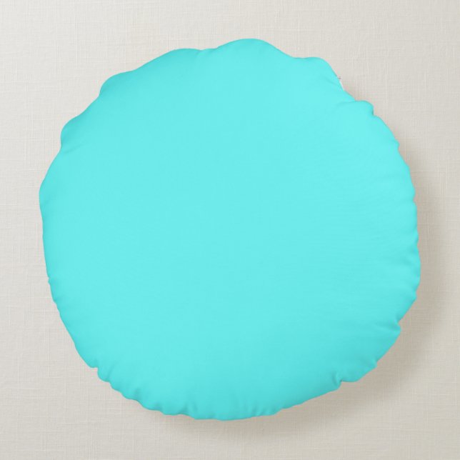 Coussins Ronds Bleu clair vert uni couleur pleine (Dos)