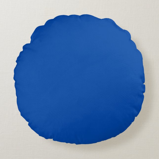 Coussins Ronds Bleu Cobalt Uni | Classique | Élégant (Devant)