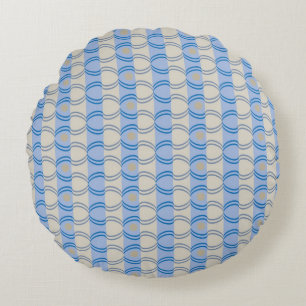 Coussins Ronds Bleu courant Tan de Candystripe