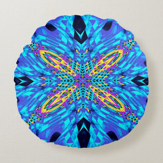 COUSSINS RONDS BLEU DE GLACE (Devant)